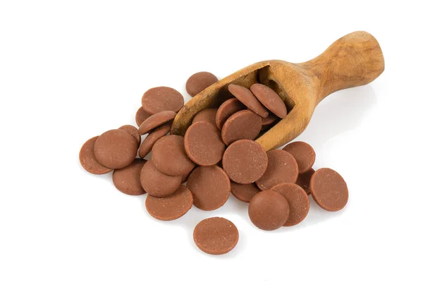 Sabrosos Bocados Chocolate Aislados Sobre Fondo Blanco — Foto de Stock