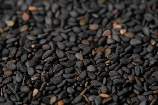 Black Sesame Seeds Close — Stock Photo, Image