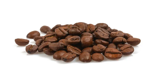 Biji Kopi Diisolasi Dengan Latar Belakang Putih Coffee Bean Close — Stok Foto
