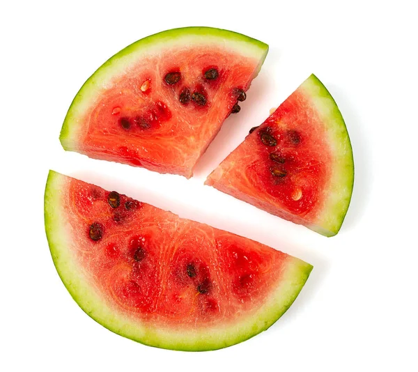Slice Water Melon Isolated White Background — Stock Photo, Image