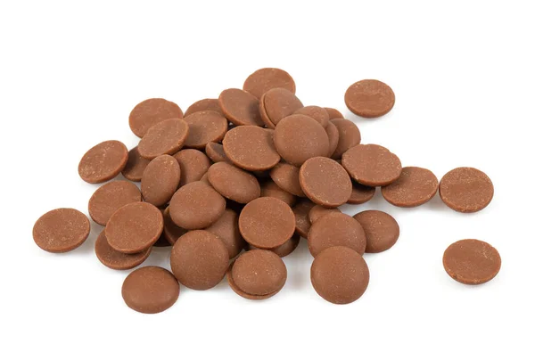 Beyaz Arka Plan Üzerinde Izole Lezzetli Çikolata Morsels — Stok fotoğraf