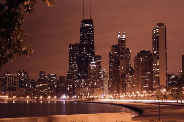 Nacht in chicago — Stockfoto