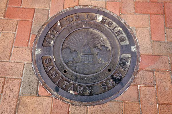 Manhole em Lansing — Fotografia de Stock