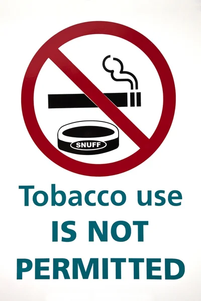 Tabakkonsum ist nicht erlaubt — Stockfoto