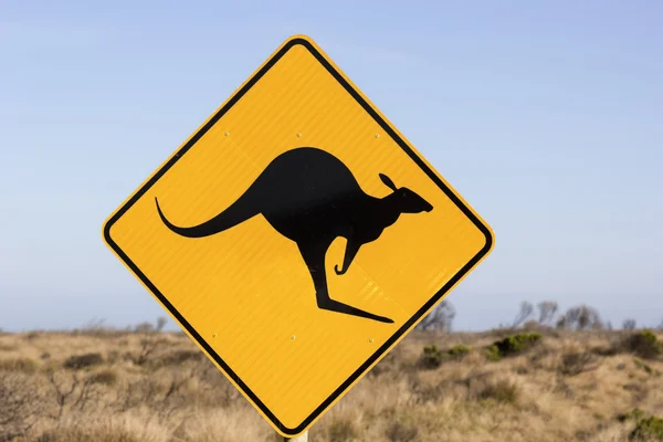 Jumping kangaroo sign — Stock Photo, Image