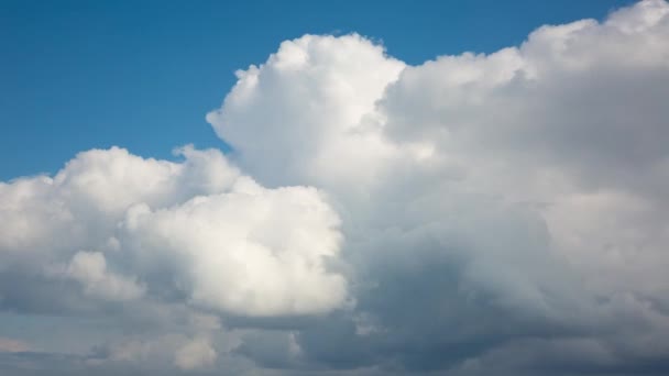 日中の青空に美しい大きな雲 時間の経過 — ストック動画