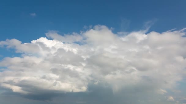 夏の青空に美しい大きな雲 時間の経過 — ストック動画