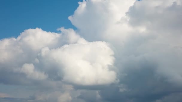 Gyönyörű Nagy Felhők Kék Égen Időeltolódás — Stock videók