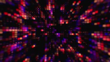 Turuncu ve mor renkli küplere sahip yüksek teknoloji ürünü, klasik.