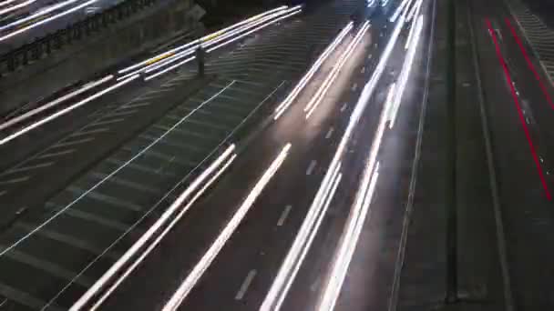 Movimiento Los Coches Carretera Una Gran Ciudad Lapso Tiempo Pista — Vídeo de stock