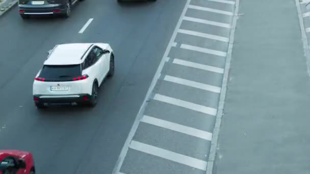 Starker Verkehr Einer Großstadt Asphalt Zeitraffer — Stockvideo