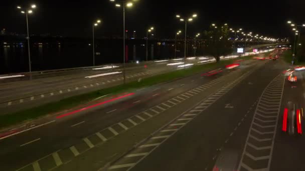 Starker Verkehr Einer Großstadt Zeitraffer — Stockvideo