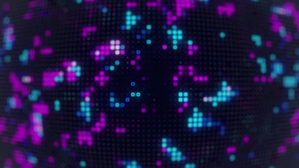 Высокотехнологичный Ретро Фон Размытым Фиолетовым Бирюзовым Цветом — стоковое видео