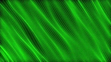 Siyah arkaplanda hareket eden noktalar ve yeşil çizgili arkaplan