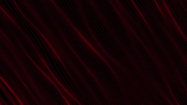 黒の背景に動くドットと赤いストライプの背景 — ストック動画