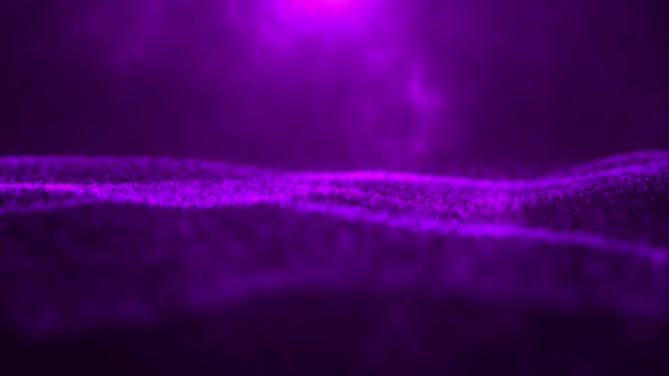 Точки Волны Фиолетовом Фоне Абстракция Фон — стоковое видео