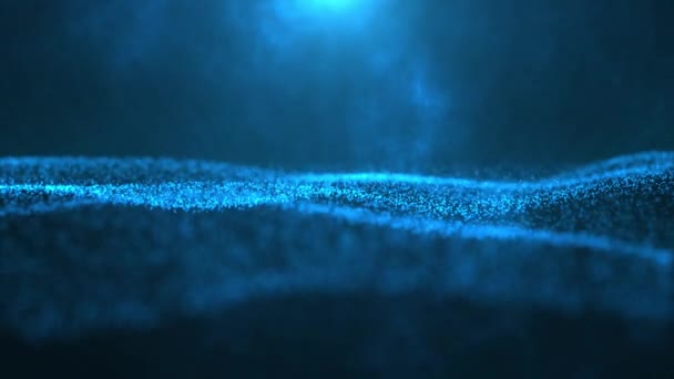 蓝色背景上的道具和波浪 — 图库视频影像