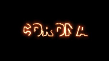 Neon harfli Corona virüsü siyah arkaplanda yanar