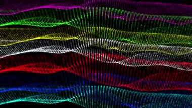 Siyah arkaplanda çok renkli soyutlama dalgaları