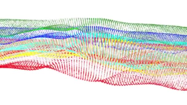 Muitas Ondas Multicoloridas Abstração Fundo Branco — Vídeo de Stock