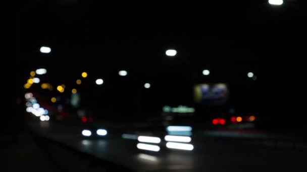 大都市 時間の経過の車のヘッドライトの夜のライト — ストック動画