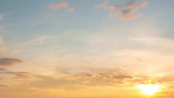 Orange Solnedgång Med Moln Himlen Tiden Går — Stockvideo