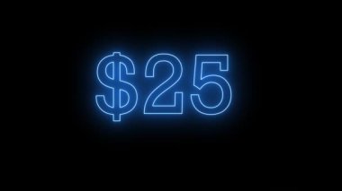 Siyah arkaplanda neon mavi geri sayım, neon