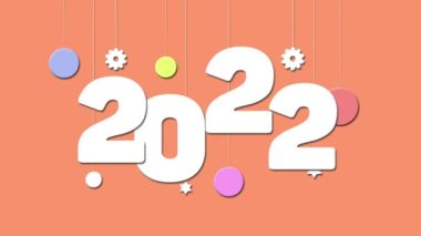 Turuncu arkaplanda yeni yıl 2022 görüntüsü