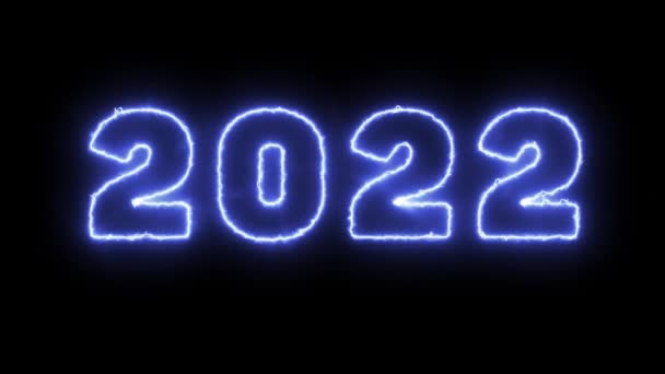 Neon Huruf 2022 Tahun Baru — Stok Video