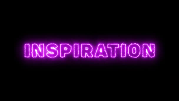 Neon Belettering Inspiratie Motivatie Zwarte Achtergrond — Stockvideo