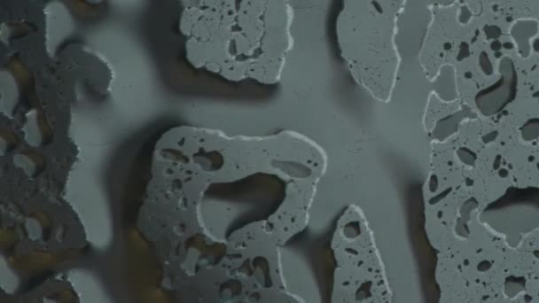 Textuur Van Water Glas Tijdens Zware Regenval Wazige Achtergrond Close — Stockvideo