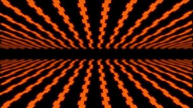 Fraktal, retro, turuncu çizgili neon fraktal