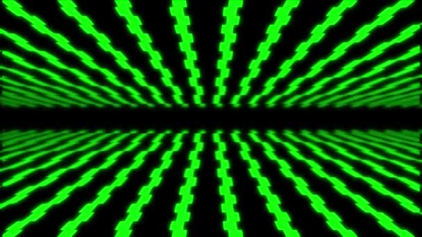 Fractal Retro Neon Fractal Green Stripes — Stock Video