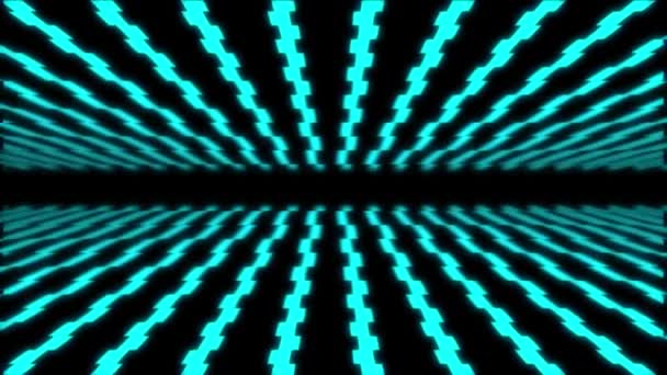 Fractal Retro Neon Fractal Turquoise Stripes — Vídeo de Stock