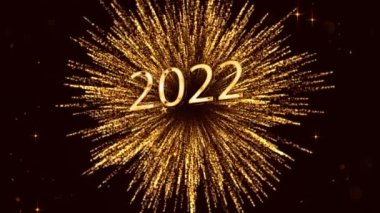 Havai fişeklerle 2022, altın renkli yıldızlar