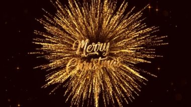 Havai fişeklerle dolu mutlu noeller, altın renkli yıldızlar