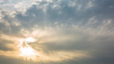 Bulutlu turuncu gün batımı, zaman aşımı, 4k