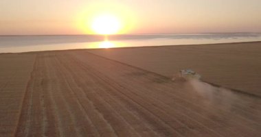 Gün batımında denize yakın biçilen uçağın üstünde