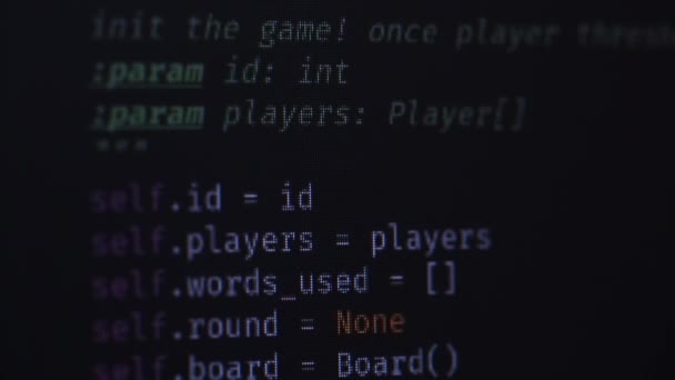 Kod Programu Kolor Czarnym Ekranie Programowanie Kod Programu — Wideo stockowe