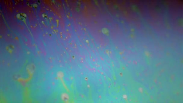Macro Uitzicht Een Prachtige Multi Gekleurde Zeepbel — Stockvideo