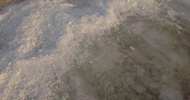 Viel Eis Küstennähe — Stockvideo