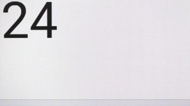 Aftellen Van Seconden Naar Nul Zwart Lettertype Linkerhoek — Stockvideo