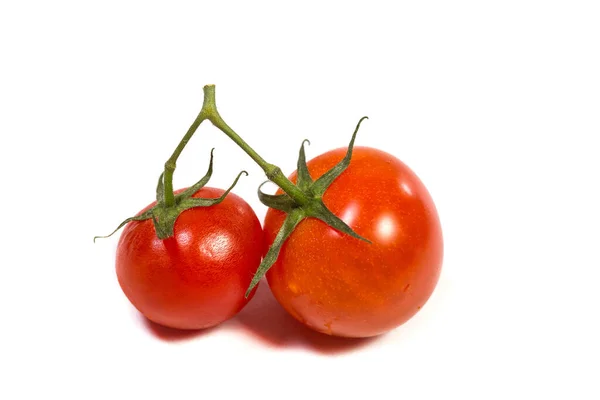 Rote Kirschtomaten Für Salat Auf Weißem Hintergrund — Stockfoto