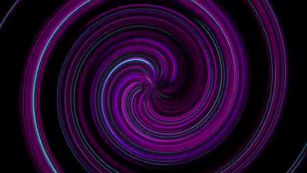 Animazione Una Spirale Strisce Neon Diversi Colori Rotazione Canale Alfa — Video Stock
