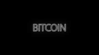 Kelime BITCOIN siyah arkaplan üzerinde hata etkisi