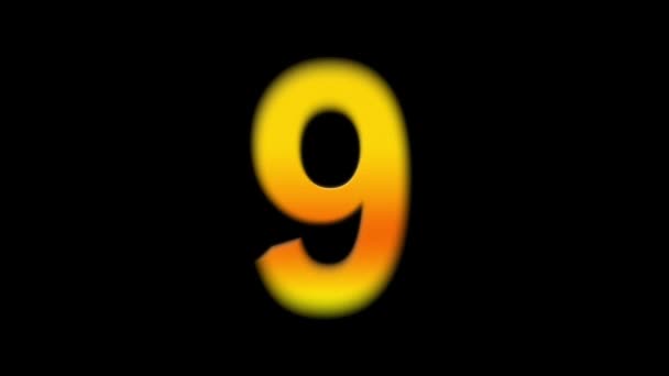 Countdown Yellow Numbers Black Background — Stock Video