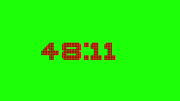 Countdown Red Numbers Green Background Chromakey Dots — Stock Video