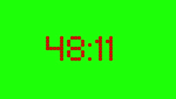 Countdown Red Numbers Green Background — Vídeo de Stock