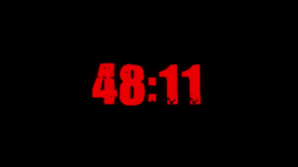 Countdown Red Numbers Black Background Chromakey Horror — Stockvideo