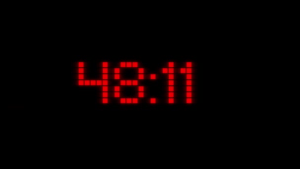 Countdown Red Numbers Black Background — Stock Video